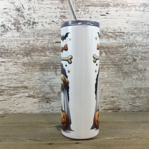 Dog No Tricks No Treats Halloween 20 oz Skinny Tumbler - Picture 3 of 6